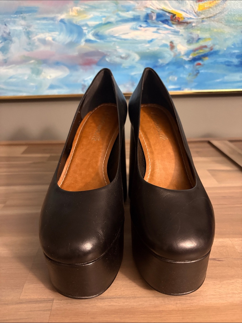 L'INTERVALLE Black Platform Block Heel Pumps - Picture 2 of 8